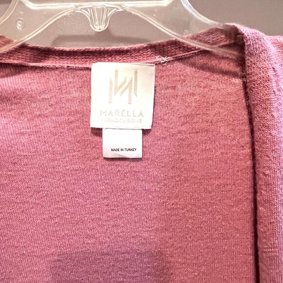 NEW Marella long Cashmere Blend Cardigan Womens Size Medium Rose Mauve Duster - Picture 4 of 9